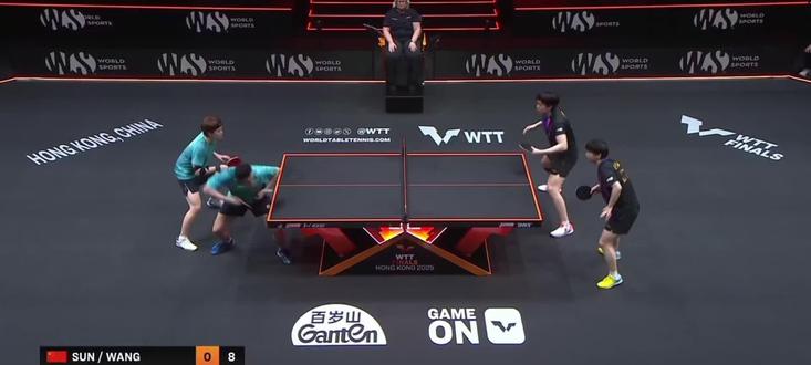 #孙颖莎王楚钦 这球感脚边捞起来,四人满场飞恭喜莎头进入半决赛,明天加油💪!