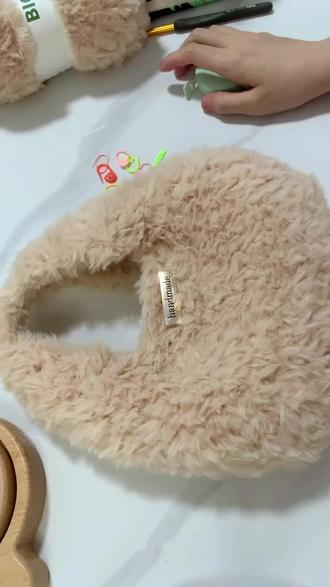 皮草线包包教程#钩针编织 #毛线钩织