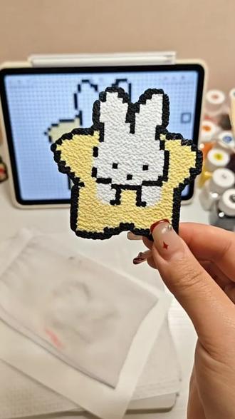 无孔澡巾双面烫豆教程✨ #拼豆 #拼豆新手 #烫豆教程 #澡巾烫 #双面烫