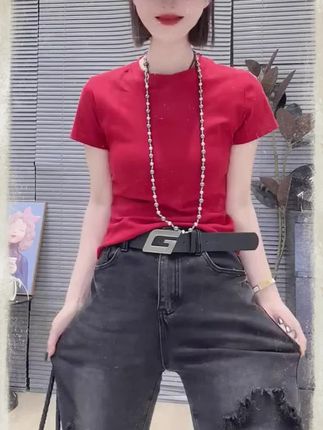 格洛森女夏季新款胖妹妹高腰:/ 弹力牛仔短裤时尚显瘦薄款破洞五分裤#破洞裤 #牛仔裤 #短裤 #穿出高级感 #夏季新款