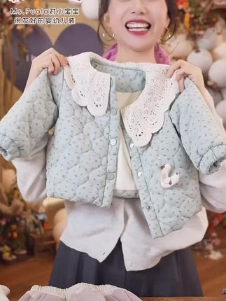 #棉服儿童 真的很好看啊!暖暖的棉服外套啊!#高品质童装 #甜美穿搭 #生女儿就要这样穿 #外套