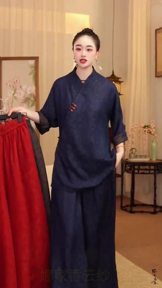 星光纱罗双面穿裤子#娜家香云纱 #夏季穿搭 #品质女装 #阔腿裤 #显瘦显高显腿长 @娜家香云纱国风原创1店