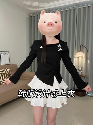 非常减龄显瘦的蝴蝶结小上衣,微胖姐妹放心穿,上身妥妥纸片人#一字肩上衣 #大码女装 #微胖穿搭 #谁穿谁好看系列 #梨形身材穿搭