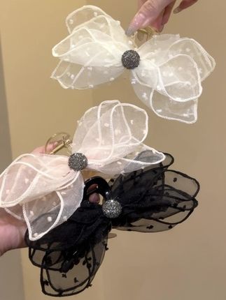 波点蝴蝶结抓夹高级感气质百搭鲨鱼夹马尾夹后脑勺发饰#头饰发饰 #头饰搭配 #爱了爱了 #头饰发夹高级感 #仙女必备