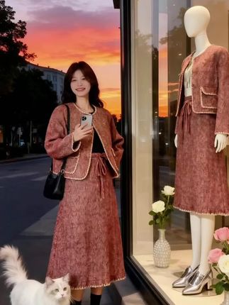 #我的双11必买清单 不一样! 品质 #潮流穿搭 #呢子外套 #显瘦套装#高级穿搭