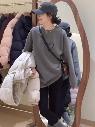 #磨毛t恤 #秋冬穿搭#德绒打底衫#单穿内搭都好看 #长袖t恤