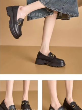 #dou上热门 乐福鞋女厚底增高英伦工作鞋2025秋冬新款真牛小皮鞋通勤厚底单鞋#强烈推荐 #好鞋推荐 #好穿又好搭