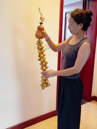 寓意好 悬挂大气 可以挂在客厅玄关走廊入户背景墙等 也可以挂在办公室店里茶室书房#葫芦 #葫芦福禄 #葫芦串 #客厅 #玄关