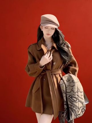 法式高级感毛呢大衣外套 #秋冬穿搭 #毛呢大衣