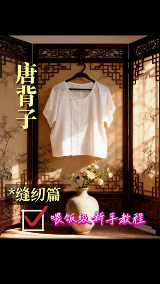 新手裁宝第三步来啦!快来实现汉服自由#自己做汉服 #缝纫机小白 #自己做衣服 #缝纫日常 #缝纫机新手入门教程
