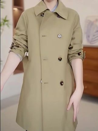 Childe Yao【雾都之恋】双排扣中长款风衣女英伦轻奢系带外套