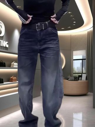 秋季新款梨型身材时尚高腰显瘦做旧复古宽松百搭阔腿牛仔裤 #高端大气上档次 #显高显瘦显腿长#穿出自己的风格 #阔腿牛仔裤