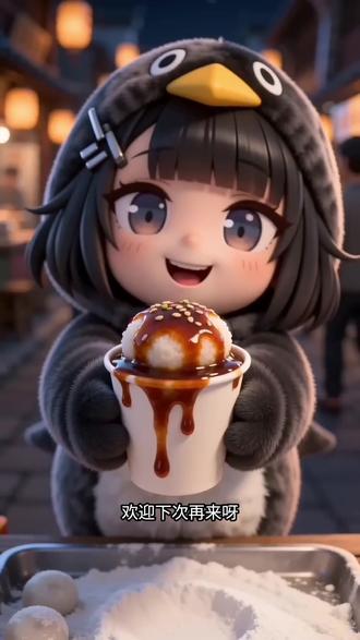 小咕嘎摆摊卖糍粑#AI小咕嘎的糍粑摊 #随变ai随便玩 #随变app