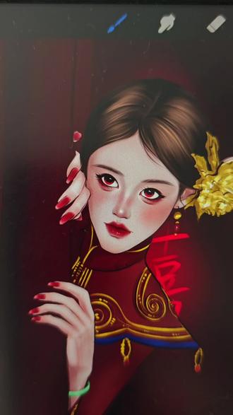 画画赵露思这个鬼新娘有点萌哒#日常瞎画系列 #创作者中心 #创作灵感 #真实生活分享官 #赵露思