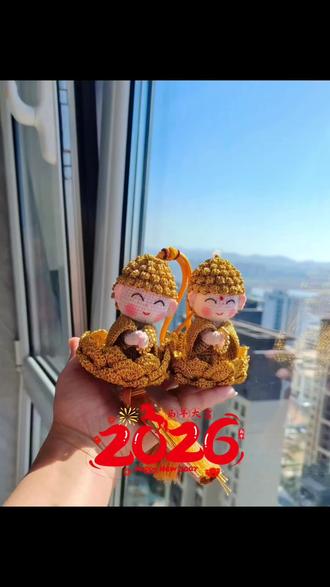 #真实生活分享计划 ✨✨金线小佛缝合视频来啦
#钩织教程#钩织玩偶#莲花小佛DIY材料包#车挂