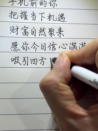 手机前的你,把握当下机遇,财富自然聚来,愿你今日信心满满,吸引四方之财!#文案 #练字 #手写 #写字是一种生活 #情感 @DOU+上热门 @抖音小助手