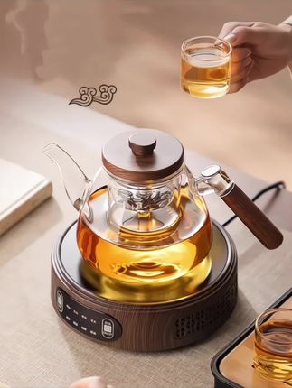 煮茶新款煮茶炉茶具套装玻璃泡茶壶家用小型电陶炉煮茶一体机茶盘#煮茶器 #茶壶茶具 #煮茶炉 #泡茶壶