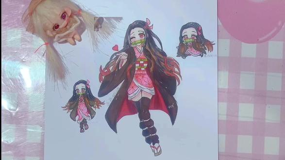 你们要的祢豆子来啦#鬼灭之刃 #祢豆子 #简笔画