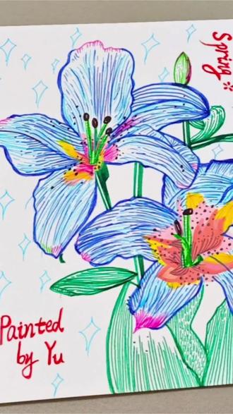 春暖花开🍀✨#热爱抵万难 #个人观点仅供参考 #线描彩色花卉临摹 #抖音二创激励计划 #爱画画的小大人