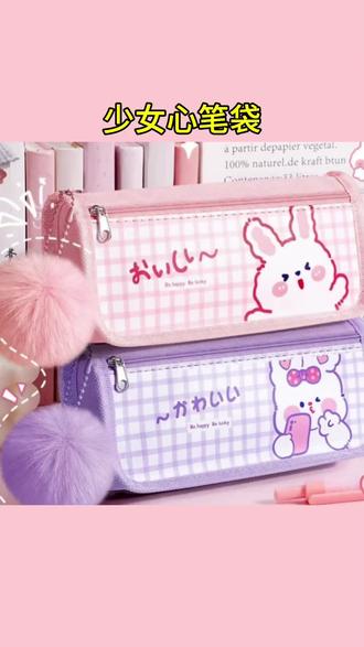 #少女心笔袋 新款简约帆布大容量笔袋可爱儿童一年级女孩多功能铅笔盒开学文具 #帆布笔袋 #笔袋 #铅笔袋 #可爱笔袋