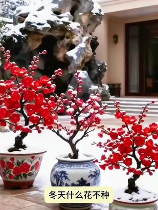 #dou上热门 【带花苞】原生腊梅花老桩浓香型耐寒阳台庭院南方北方红梅花盆栽#腊梅花老桩#梅花盆栽 #花卉绿植盆栽