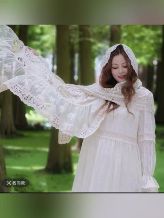 【董艺旅行穿搭】爱丽儿钩花三角巾披肩蕾丝翅膀斗篷新疆旅拍头巾#时尚气质穿搭 #温柔穿搭 #气质仙女裙穿搭 #蕾丝翅膀斗篷 #新疆旅拍头巾
