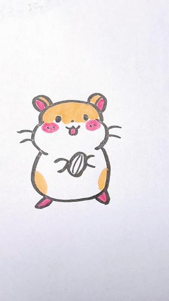 自学画画22天 别问21天哪去了 昨天就是21 我给记错了 今天的小仓鼠 一起画起来吧#学画画要趁早 #创作者中心 #创作灵感 #画渣本渣 #简笔画教程