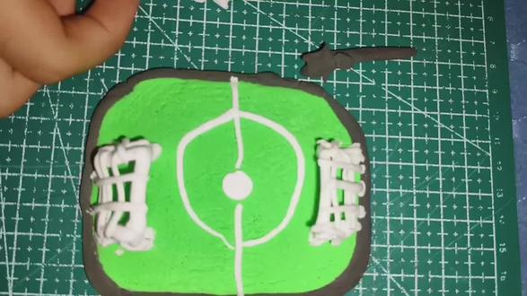 #手工制作 用橡皮泥制作的足球场⚽⚽⚽