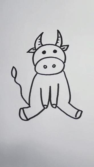 W 画小牛🐮#简笔画 #一学就会的简笔画 #教你学画画 #画画其实很简单 #零基础学画画 @抖音小助手 @抖音创作小助手 @DOU+小助手 感谢抖音平台