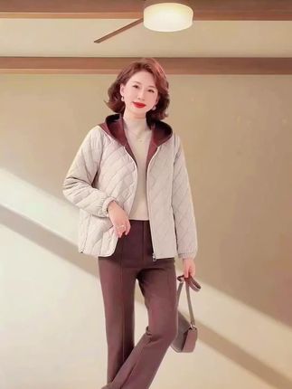 中年妈妈夹棉外套秋冬2025新款40岁50中老年女士春装洋气大码衣服#优雅气质 #休闲穿搭 #时尚穿搭女装 #漂亮衣服 #气质女人