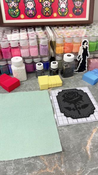 没玩过澡巾烫的宝子一定要来试一下!成品惊艳到我了!#澡巾烫 #拼豆 #拼豆教程 #拼豆推荐 #拼豆日常