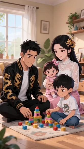 一家都属🐲,这种家庭多吗? #家庭题材 #我的二次元妈妈 #二次元家庭 #亲子头像 #家庭卡通头像