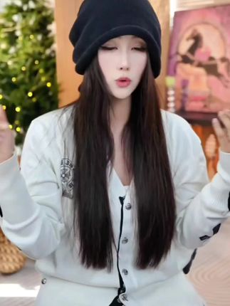 网红同款超减龄针织卷边抽绳堆堆帽百搭时尚针织帽#针织帽