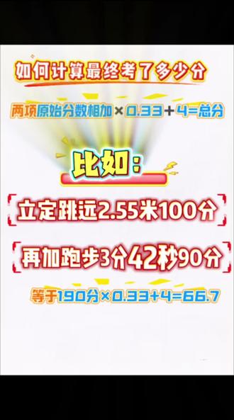 #体考 潮州中考体育分数计算来了#中考体育 #中考体育分数计算#中考加油#初三