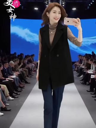 2025春季韩版无袖西装马甲,中长款剪裁超显气质!利落线条藏肉显瘦,春秋单穿叠搭都好看,日常通勤、逛街穿,时髦度直接拉满~#优雅气质 #高端大气 #时装搭配 #最美穿搭 #做自信的自己