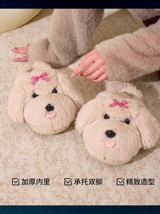 可爱棉拖鞋女款2025新款室内家居防滑保暖加绒棉拖毛毛拖鞋女冬季#拖鞋 #保暖 #加绒