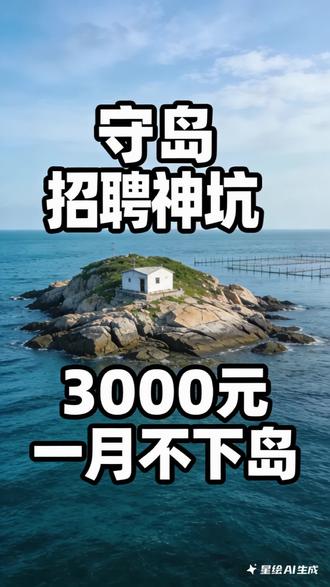 舟山守岛招聘:一月不下岛每月补贴三千 #舟山守岛人招聘引热议 #3000元守岛一月不下岛 #招聘奇葩要求大赏 #男女不限却禁一男一女