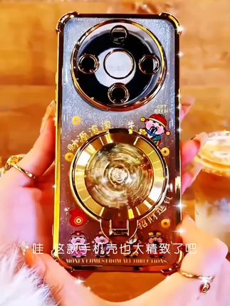 蛇年金色细闪电镀防摔适用【荣耀】x70/x70i旋转支架功能手机壳