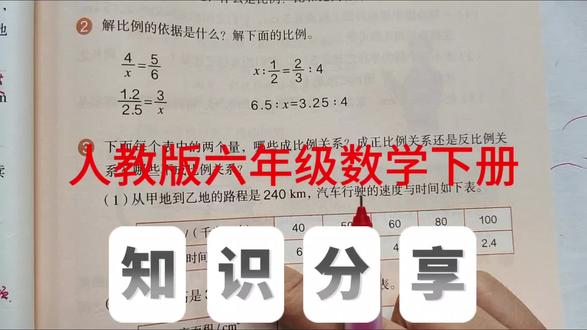 解比例练习 人教版六年级数学下册,数学书第63页第2题。#六年级数学#比例#创作灵感 #小学数学#每天跟我涨知识@抖音小助手 @抖音作者助手