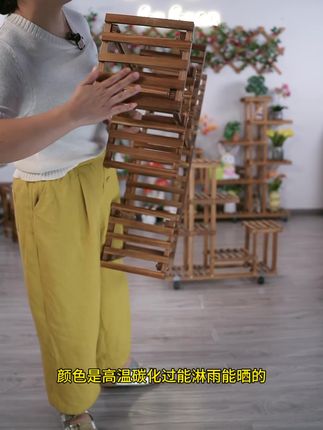 #实木花架 #源头工厂 #家居好物 纯实木松木小号花架来咯,能淋雨能日晒 39.8起抓紧抢购咯