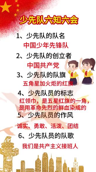 一年级少先队员入队必会#少先队基本知识 #中国少先队六知六会 #一年级#入队