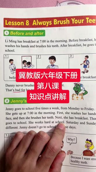 #冀教版小学英语 #冀教版六年级下册英语 冀教版六年级下册第八课知识点讲解