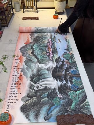 手绘《紫气东来》 #手绘#国画#家居挂画#文玩探宝#翻翻我家的文玩好东西