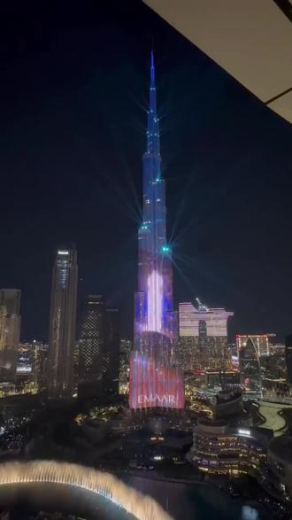 #迪拜塔哈利法塔 跨年第一视角。。