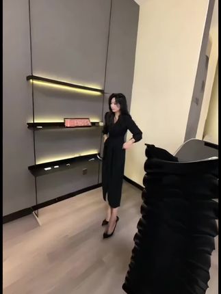 2025春季新款时尚显瘦气质女士网红洋气连衣裙百搭款D7055#无限回购的宝藏单品 #高级感穿搭 #今日穿搭 #气场全开 #爱了爱了