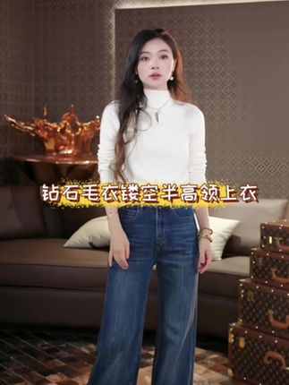简&搭【千屿Sheila】“钻石毛衣”镂空半高领上衣#穿搭#秋冬穿搭 #美出高级感 #祝你事事发事事成 #谁穿谁好看@千屿sheila