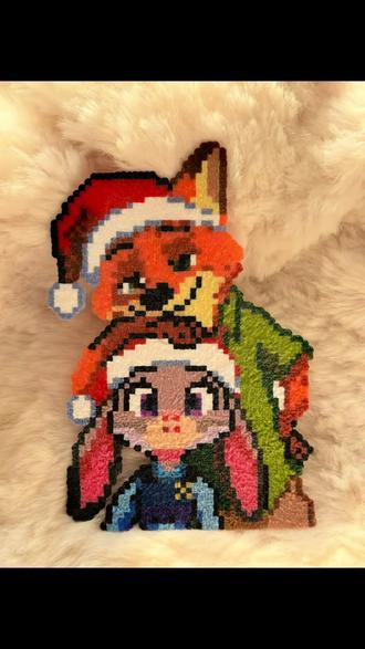 朱迪尼克毛巾烫➕粗纹理教程来啦#拼豆 #疯狂动物城