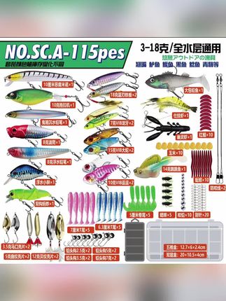 路亚假饵套装初学者新手整套VIB铅笔米诺雷蛙亮片铁板飞蝇钩假 #路亚假饵套装全套 #铅笔米诺收纳盒 #路亚套装 #路亚铁板 #路亚新手入门教程