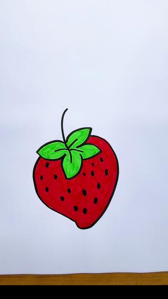 草莓简笔画 #简笔画#儿童绘画 #草莓简笔画 @DOU+上热门
