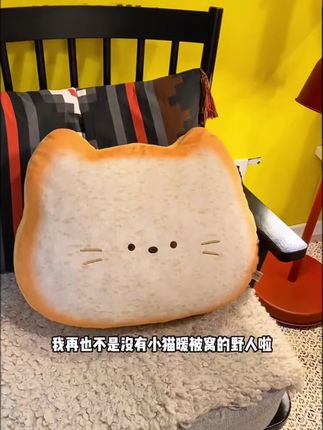 我的小猫 暖被窝 ,真是松松软软的小猫吐司啊!#可爱抱枕 #靠枕 #毛绒玩具 #可爱到爆炸💥